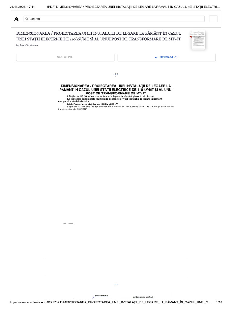 Dimensionarea / Proiectarea Unei Instalaţii de Legare La Pământ În ...