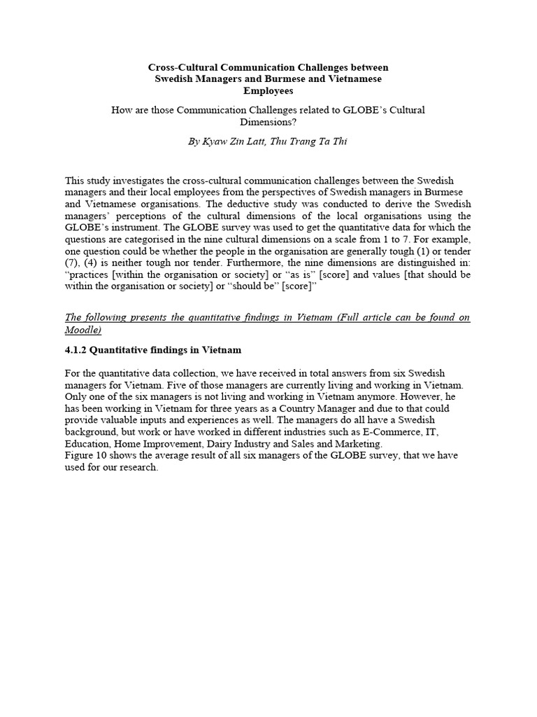 Swedish-Burmese-Vietnamese Communication Challenges | PDF | Vietnam ...