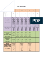 Daily Fitness Schedule Chart 