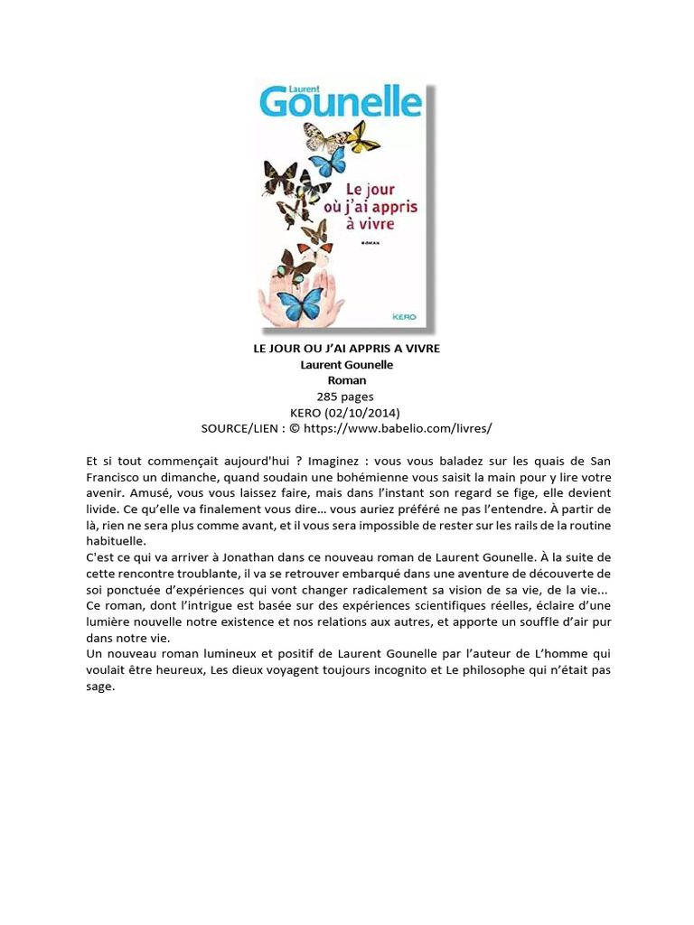 Le Jour où j'ai Appris à Vivre | PDF