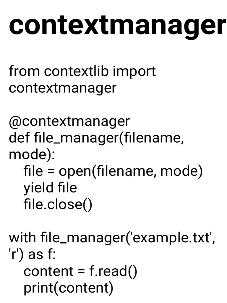 Context Manager | PDF