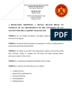 Res. 9 A Resolution Proposing A Mental Health Break To Students of All Departments of The University of San Agustin For The Academic Year 2023 1