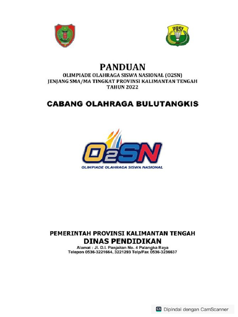 Panduan O2sn Sma Cab Bulutangkis Tahun 2022 | PDF