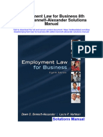 Instant Download Employment Law For Business 8th Edition Bennett Alexander Solutions Manual PDF Full Chapter