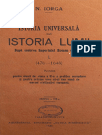 Iorga Istoria Universala Sau Istoria Lumii 476 1648 Vol I 1935