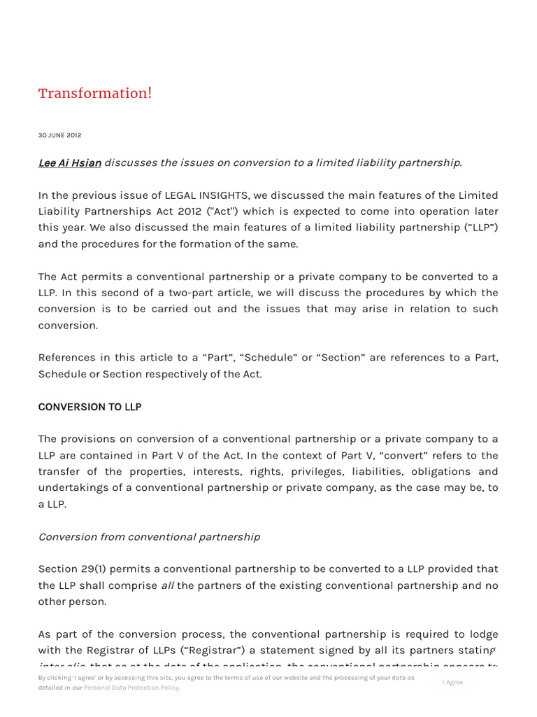LLP Conversion Procedures Explained | PDF | Limited Liability ...