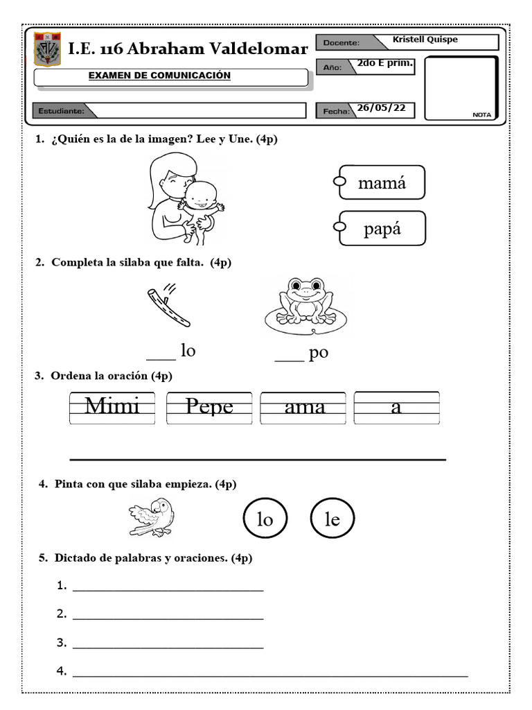 Examen de comunicaci n pdf