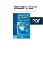 Instant Download Managing Engineering and Technology 6th Edition Morse Test Bank PDF Full Chapter