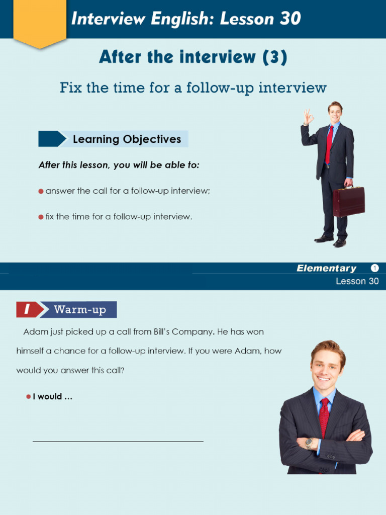 Lesson 30 After The Interview | PDF