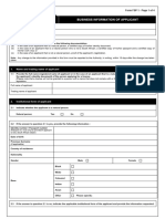FSP Number Applicant Name: Business Information of Applicant