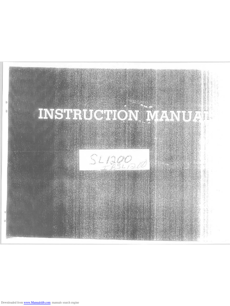 Riccar SL1200 Sewing Machine Instruction Manual PDF