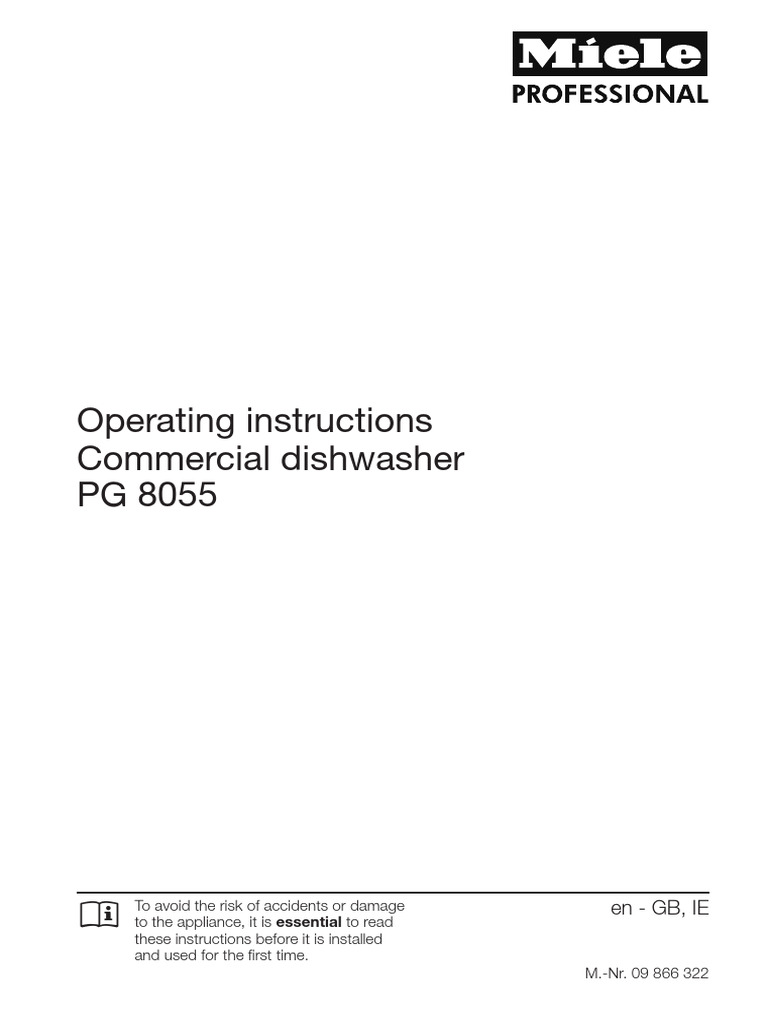 Miele PG 8055 Manual PDF Menu Waste
