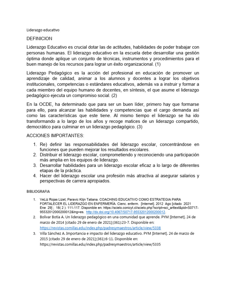 Liderazgo Educativo Pdf Liderazgo Cognición