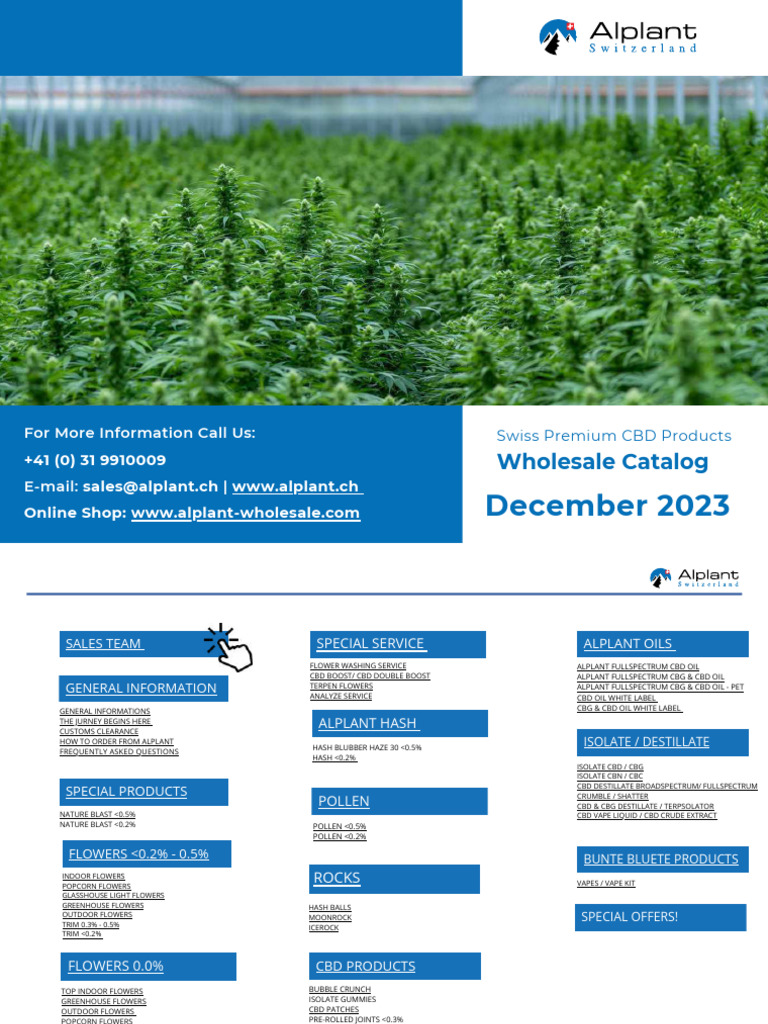 Swiss CBD Wholesale Catalog 2023 | PDF | Cannabis