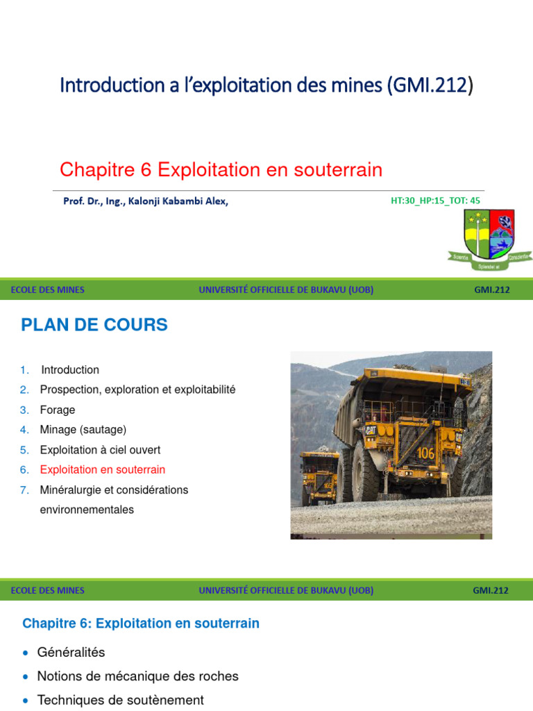 Techniques d'exploitation souterraine | PDF | Exploitation minière | Poids