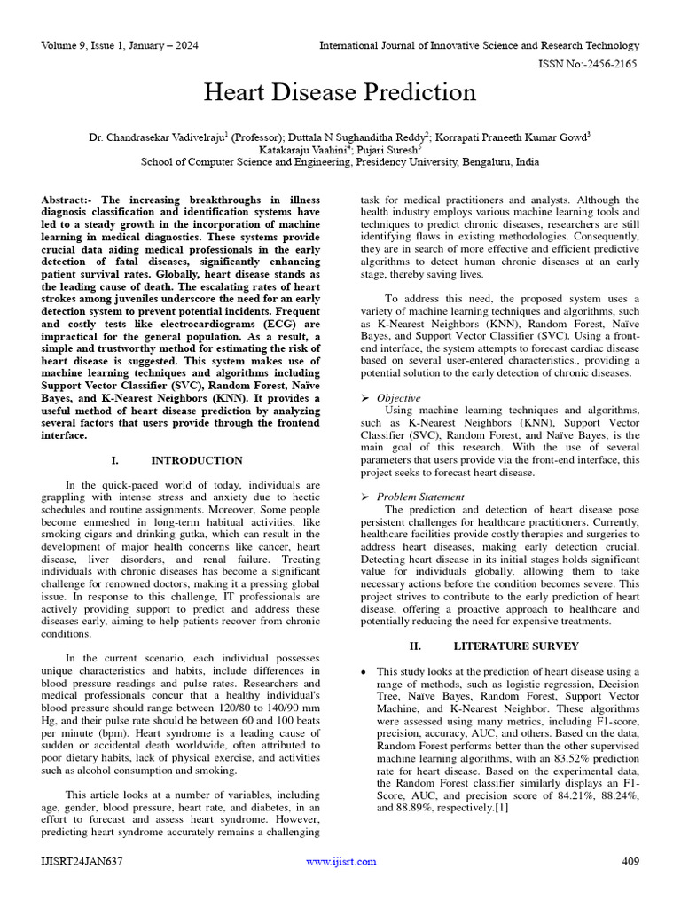 Heart Disease Prediction | PDF | Support Vector Machine | Statistical ...