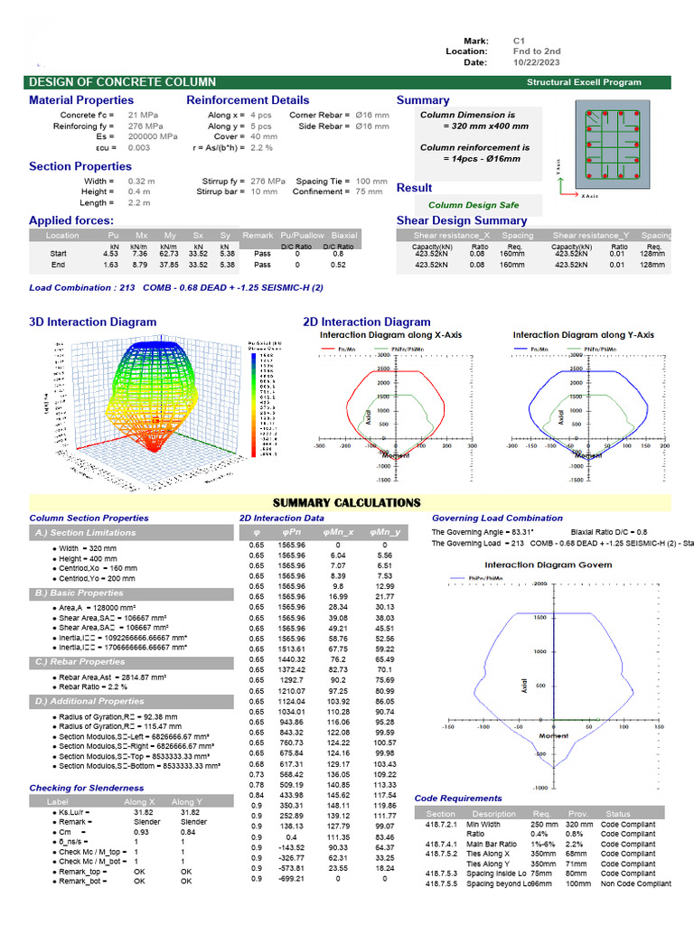 Column GF - 2nd | PDF | Mechanical Engineering | Applied And ...