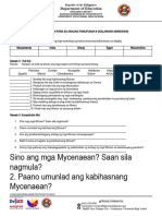 Takdang Gawain para Sa Araling Panlipunan 8