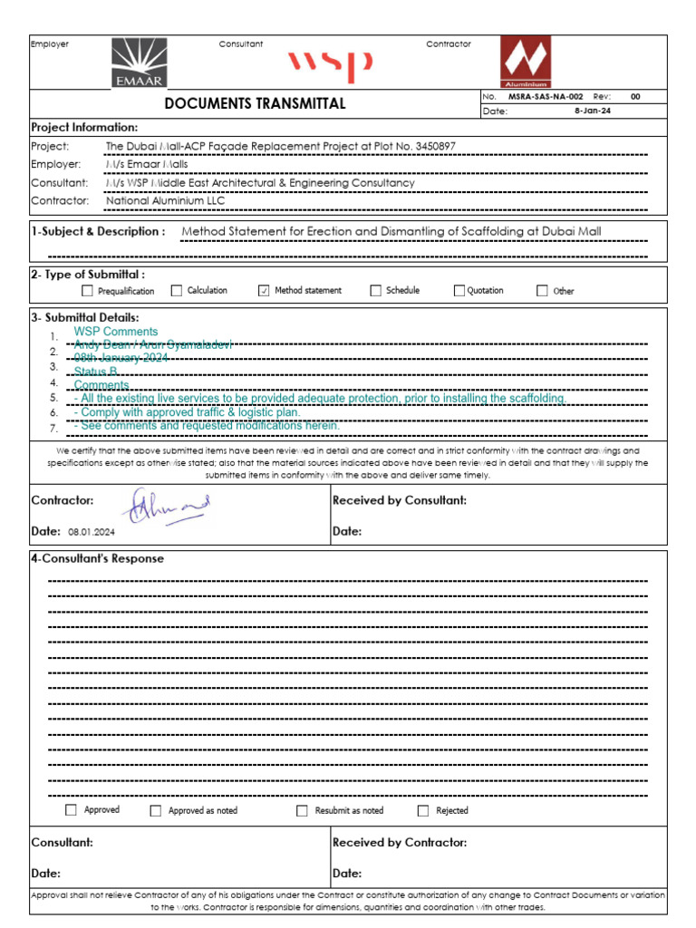 TDM Acp WSP Com Stat B Msra Sas Na 002 | PDF | Scaffolding | Personal ...