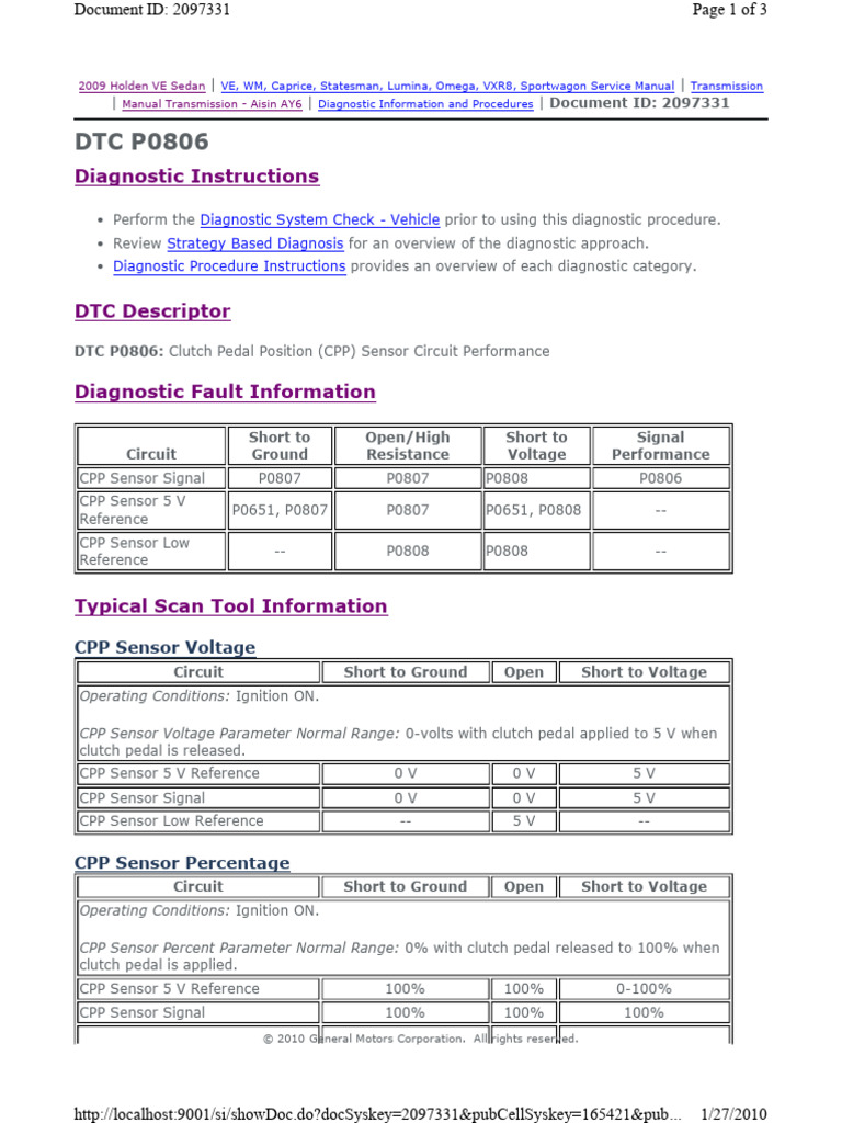 DTC P0806 Aisin 6-Speed | PDF | Electrical Network | Manual Transmission