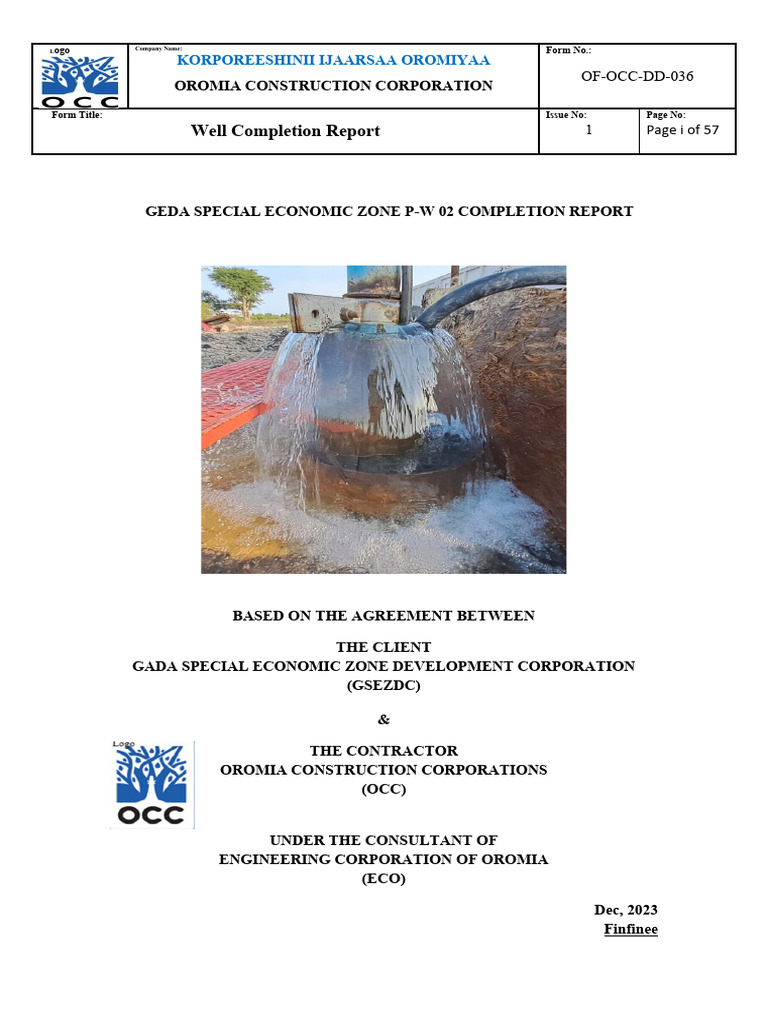 Geda #2 Completion Report - Editing | PDF | Casing (Borehole) | Drilling