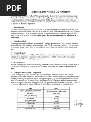GOPRO- GOPRO FOR RENT PH CONTRACT