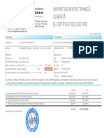 Raport de Revizie Tehnică Curentă Şi Certificat de Calitate: Total: 595.00 RON
