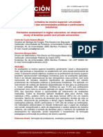 Avaliação Formativa No Ensino Superior: Um Estudo Observacional Das Universidades Públicas e Particulares Brasileiras