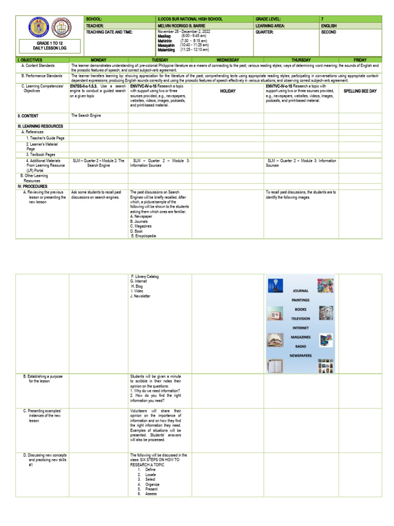 DLL Week 4 Research A Topic Information Sources | PDF | Information ...