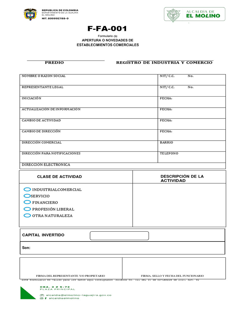 Registro de Industria y Comercio: Actualización y Cambios | PDF