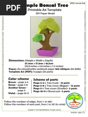 08- Simple Bonsai Tree- TEMPLATE A4