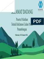 Selamat Datang: Peserta Pelatihan Teknik Reklamasi Lahan Pasca Penambangan