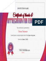 Certificate of Thanks and Appreciation For Teachers 5