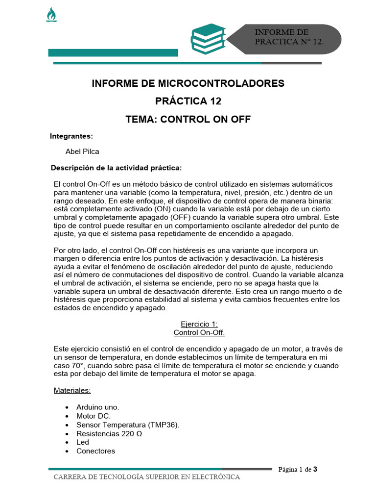 Control On-Off y Histéresis en Electrónica | PDF | Histéresis ...