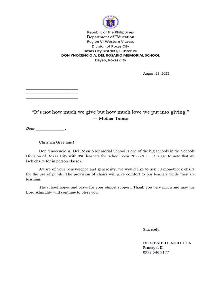Request for Chairs to Board of Directors | PDF