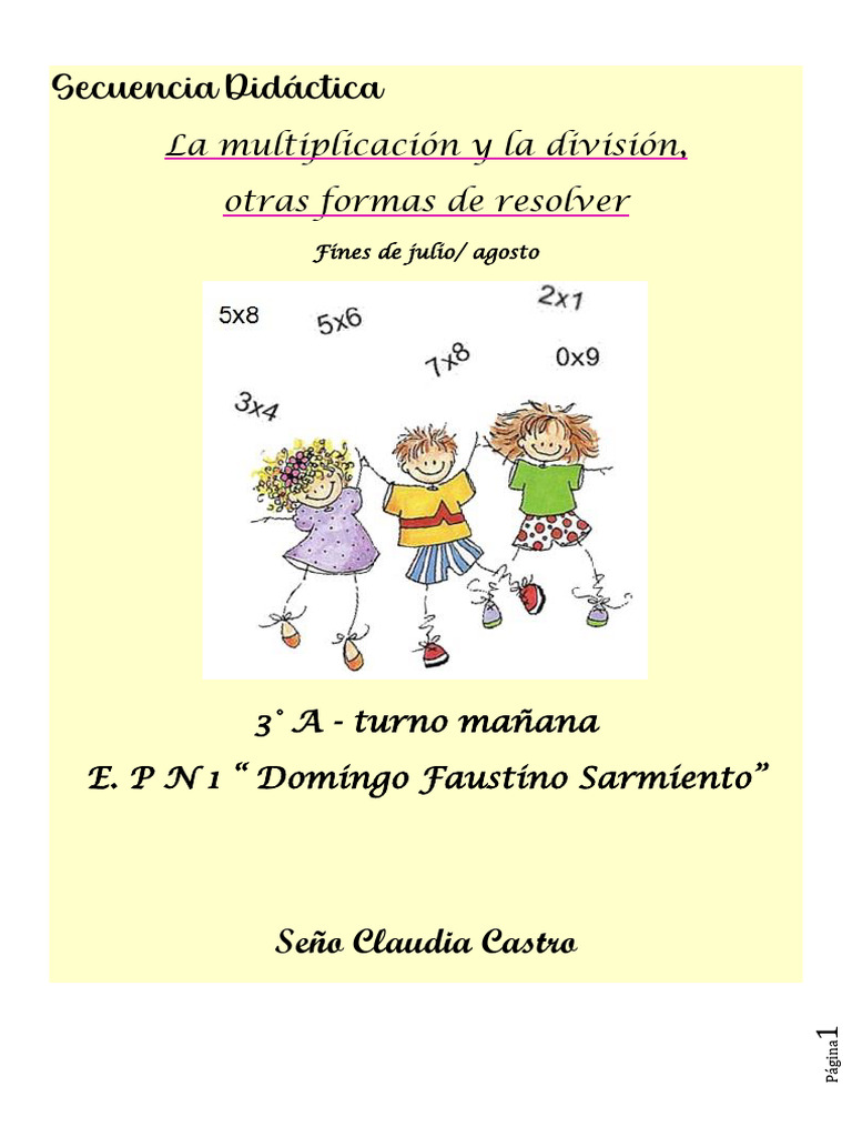 AGOSTO LA MULTIPLIC Primres Naciones | PDF | Multiplicación | Combinatoria