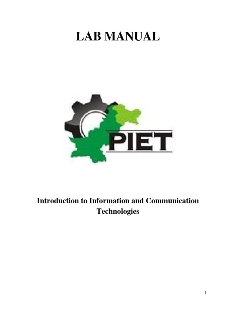 ICT Lab Manual for Diploma Students | PDF | Computer Network | Network ...