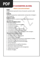 Cost Accounting - Bcom - Module V