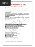 Cost Accounting - Bcom - Module III