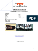 CERTIFICADO MANGUERA 4 HD X 7 Mts Doble Cabezal TURBOBOMBAS LTDA