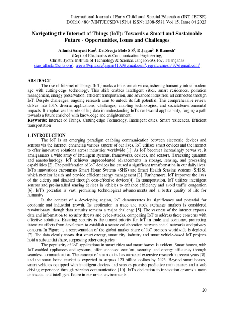 IoT: Smart & Sustainable Future | PDF | Internet Of Things | Computer ...