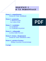 Sequence 2 Decrire Le Personnage: Séance 1: Compréhension