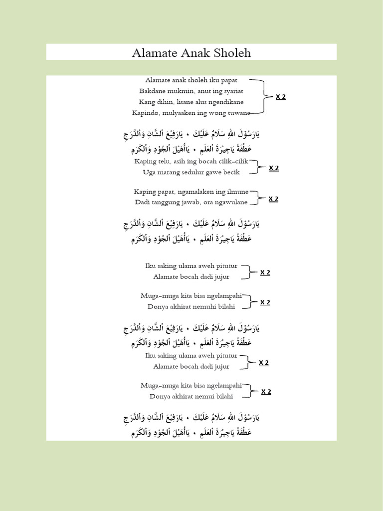 Alamate Anak Sholeh | PDF