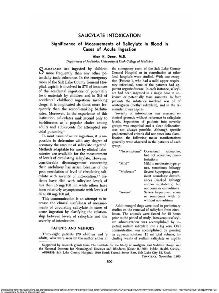 Nomograma de Done 1960 | PDF | Aspirin | Clinical Medicine