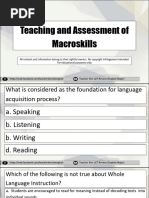 Teaching and Assessment of Macroskills