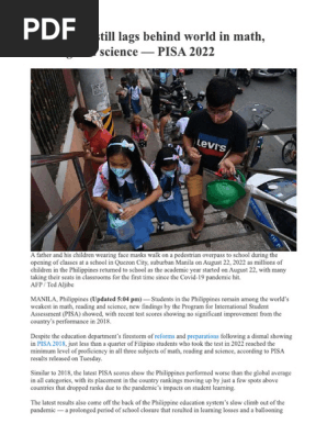 Que Es Pisa Pdf PDF) Standard Setting In PISA And TIMSS And How These