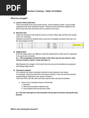 Callan Method Teacher Training Guide | PDF | Learning | Human