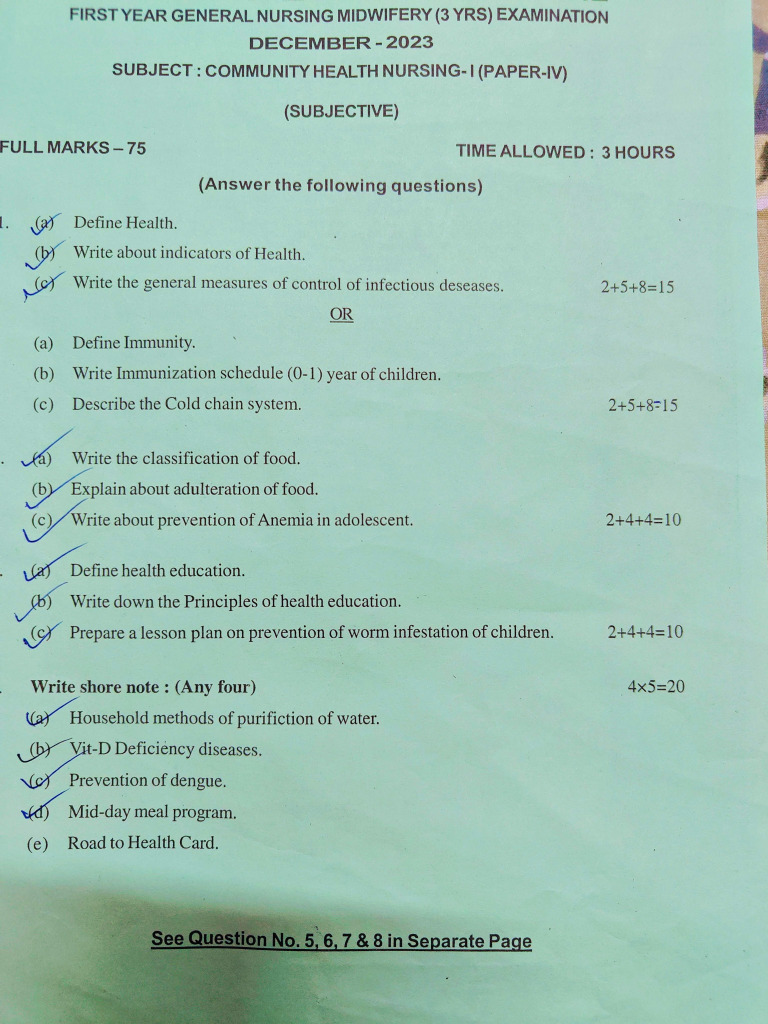 1 YEAR GNM ANATOMY QUESTION PAPER 2023 PDF DOWNLOAD visual data 5