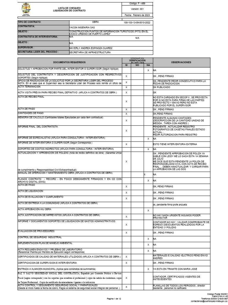F 489 lista chequeo liquidacion contratos v2 pdf derecho civil