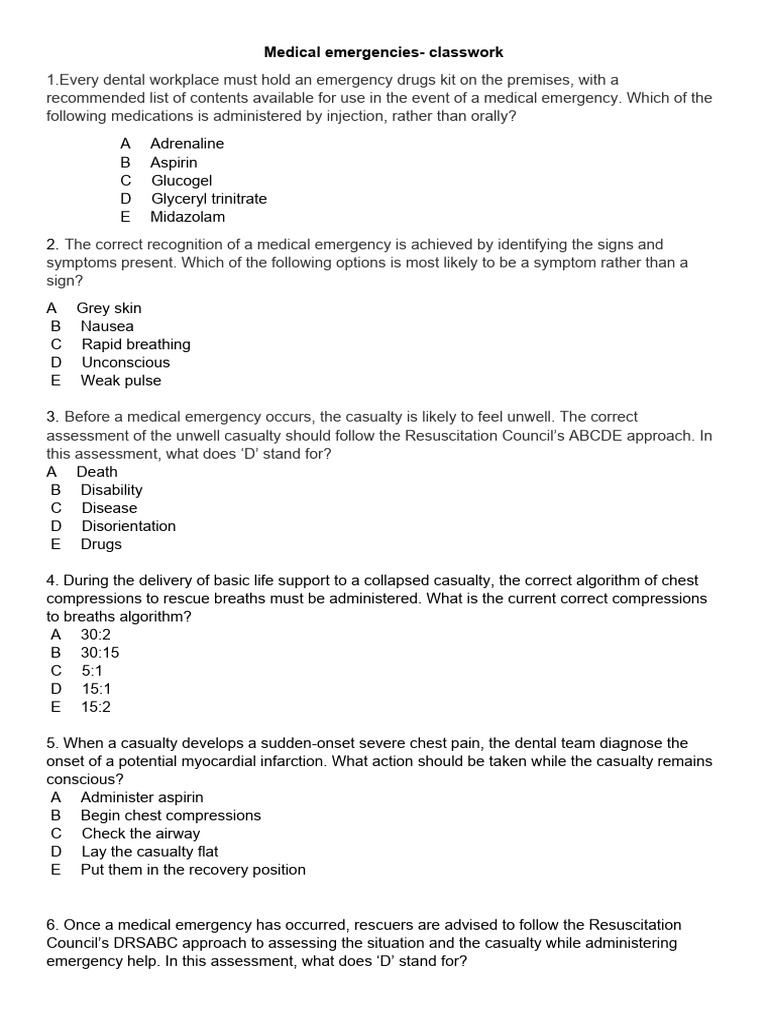 Emergency Drugs in Dental Practice | PDF | Cardiopulmonary ...